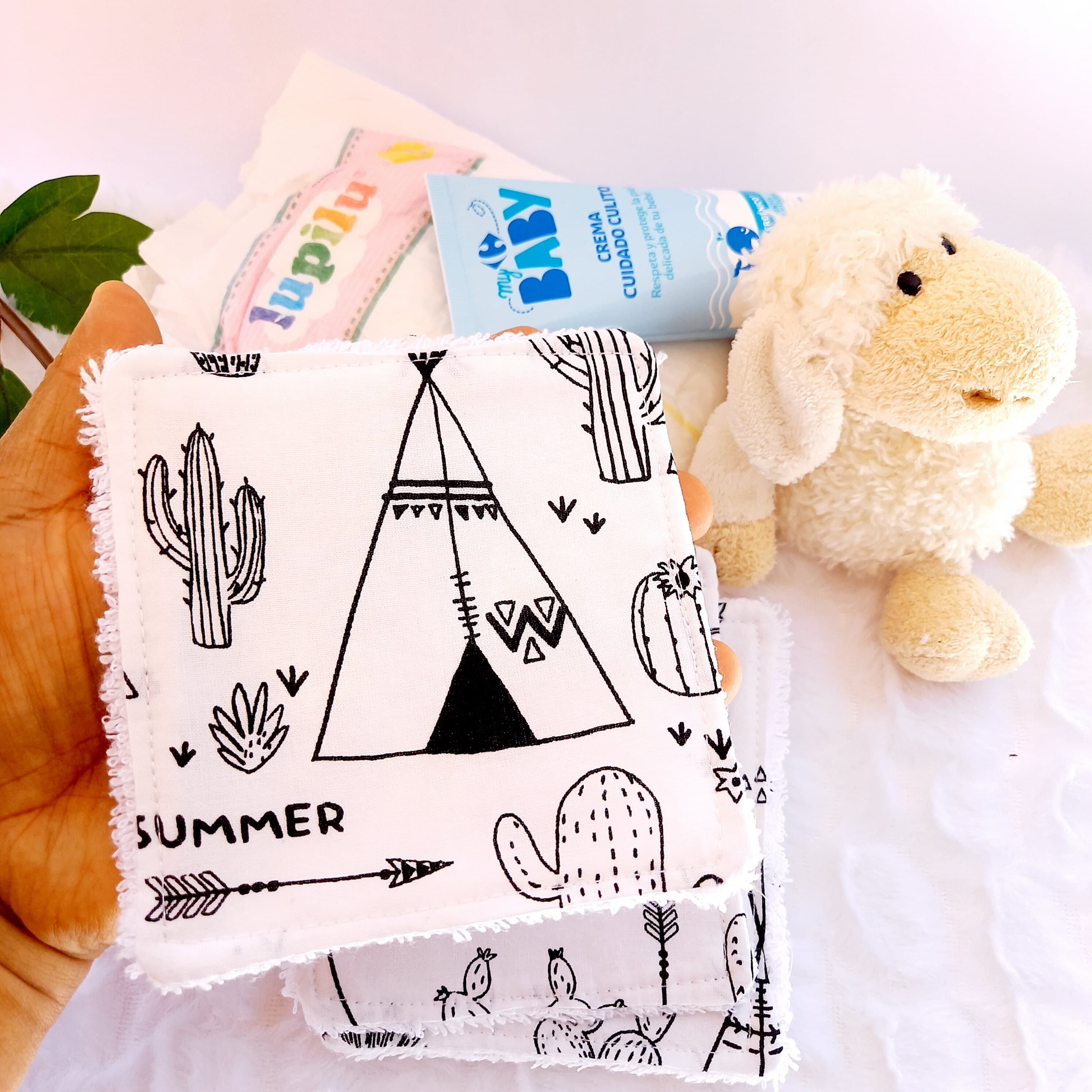 Toallitas de bebé monocromáticas, regalos ecológicos para bebé, toallitas de tela, paño para eructos, bolsa de pañales, mordedor de bebé, ideas de regalo para baby shower para recién nacido