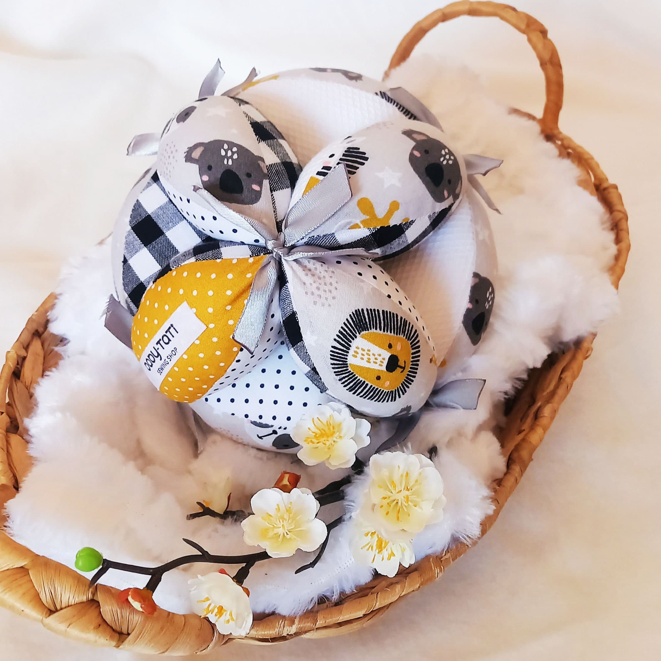 Juguetes sensoriales pelota puzle Montessori, juguete Montessori para bebé, sonajero para bebé, pelota de agarre, bebé mostaza, caja de regalo para bebé, regalo de baby shower de bosque