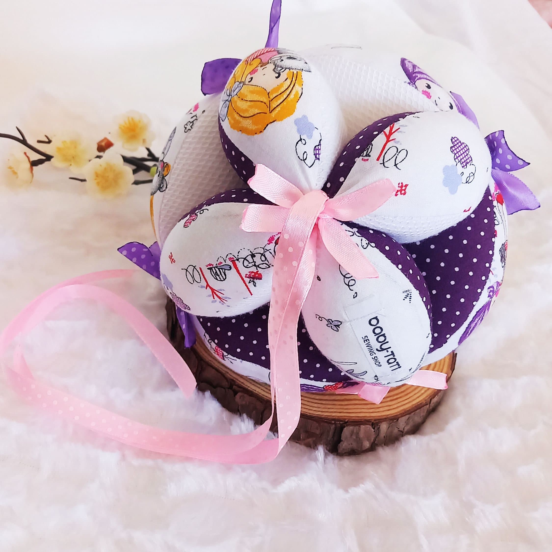Pelota puzle Montessori suave para bebé niña, juguete sensorial de sonajero hecho a mano, regalo para recién nacidos y baby shower, para habilidades motoras finas, juguetes de agarre.